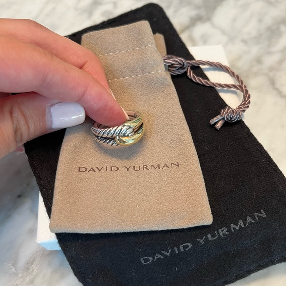 David Yurman Silver and Gold Ring Loop Ring Sz 7 - Picture 2 of 5